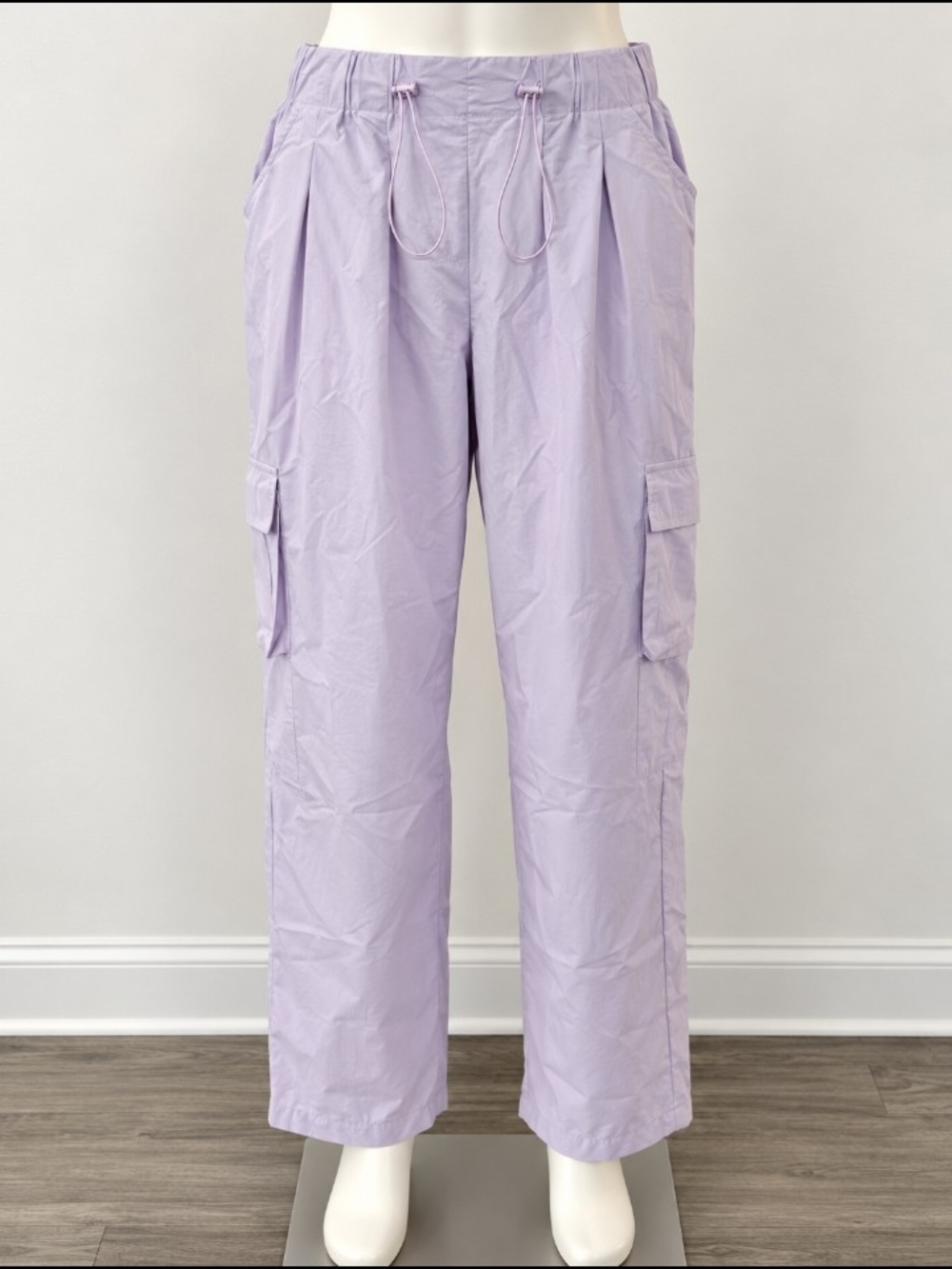 Fashion Nova Lavender Cargo Pants with Drawstring Waist